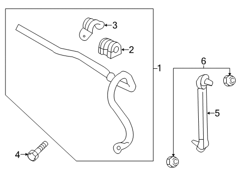 2022 Chevy Trax Stabilizer Bar & Components - Front Diagram