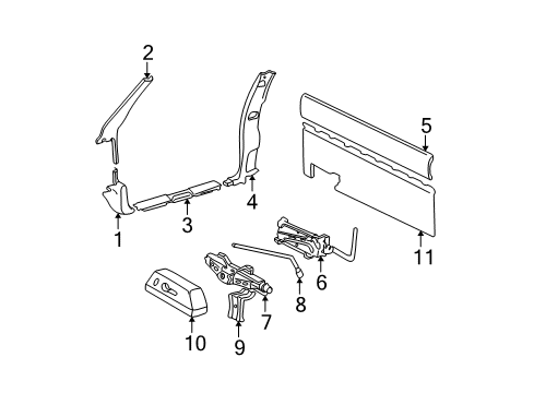 1998 GMC Sonoma Interior Trim - Cab Diagram 4 - Thumbnail