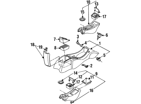 1996 Pontiac Firebird Center Console Diagram 1 - Thumbnail