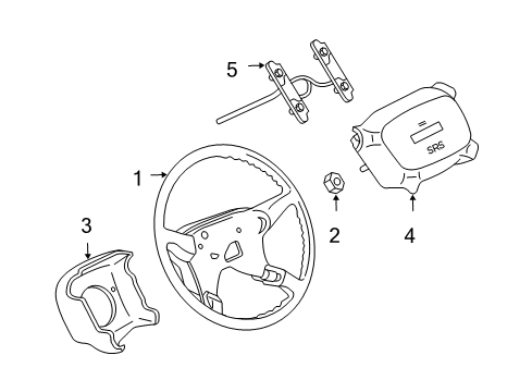 2007 Chevy Express 2500 Steering Column & Wheel, Shroud, Switches & Levers Diagram 6 - Thumbnail