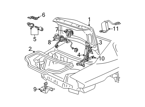 2005 Buick Century Trunk Lid Diagram