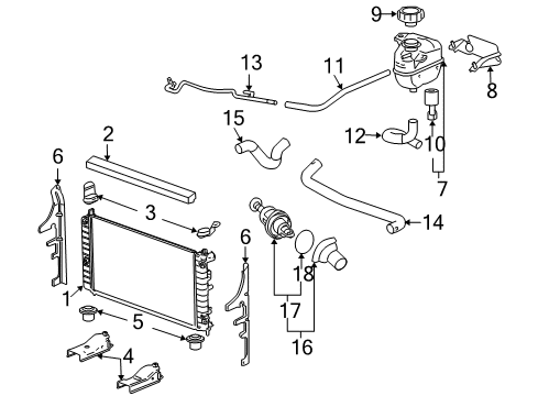 2008 Pontiac G6 Radiator & Components Diagram 4 - Thumbnail