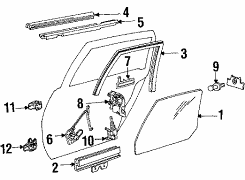 1986 Oldsmobile Calais Window Switch, Rear Diagram for 20611574