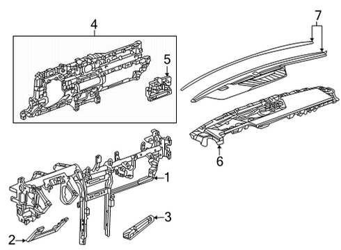 2023 GMC Hummer EV Pickup Cluster & Switches, Instrument Panel Diagram 2 - Thumbnail