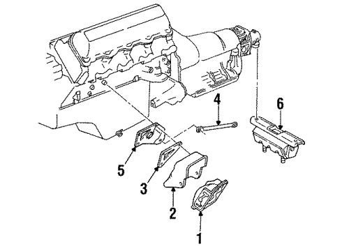 1993 GMC C2500 Suburban Engine & Trans Mounting Diagram