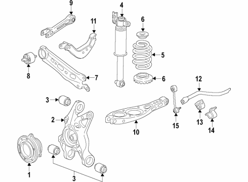 2022 Chevy Equinox Rear Axle, Lower Control Arm, Upper Control Arm, Stabilizer Bar, Suspension Components Diagram