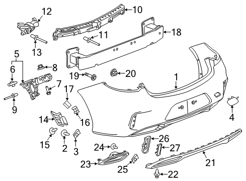 2020 Buick Regal Sportback Center Bracket, Rear Diagram for 13487586