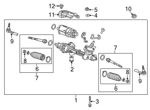 2017 Chevy Cruze Outer Tie Rod, Driver Side Diagram for 39008084