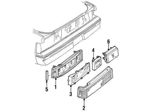1986 Pontiac Sunbird Tail Lamps Diagram 3 - Thumbnail