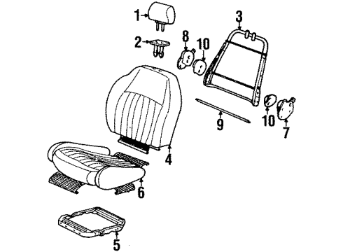 1999 Saturn SL2 Front Seat Components Diagram