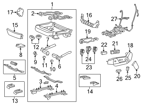 2012 Cadillac CTS Outer Finish Panel Bracket, Front Diagram for 25994139