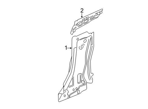 2016 Chevy Camaro Inner Lock Pillar, Center Driver Side Diagram for 84070309