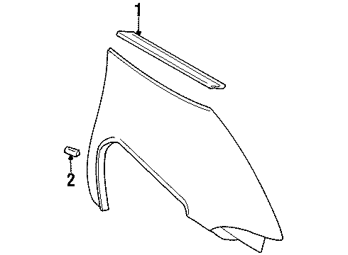 1992 Chevy Lumina APV Lower Molding, Red, Passenger Side Diagram for 10153434