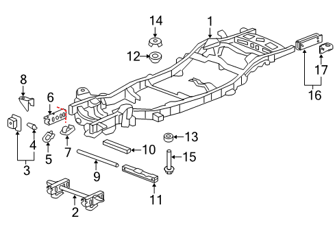 2012 Chevy Avalanche Frame & Components Diagram