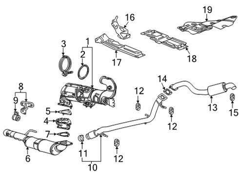 2022 GMC Yukon XL Exhaust Components Diagram 3 - Thumbnail