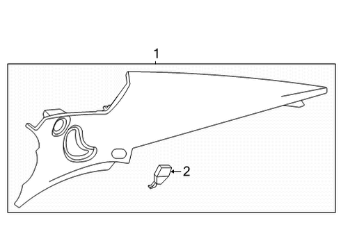 2022 Cadillac CT5 Interior Trim - Quarter Panels Diagram