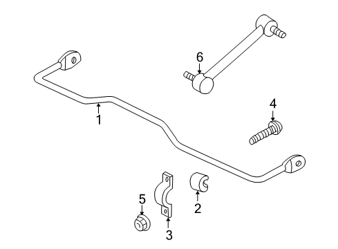 2005 Chevy Impala Rear Suspension Components, Stabilizer Bar Diagram