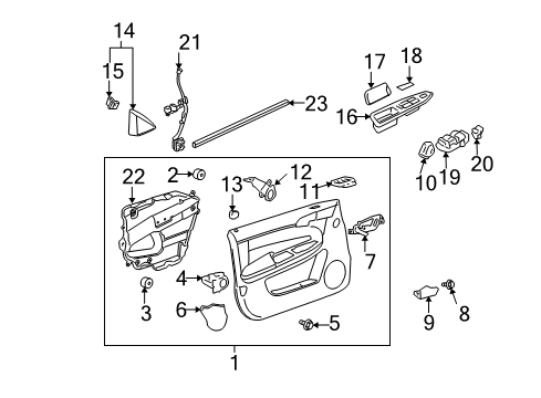 2011 Chevy Impala Lock Actuator, Front Passenger Side Diagram for 20790495