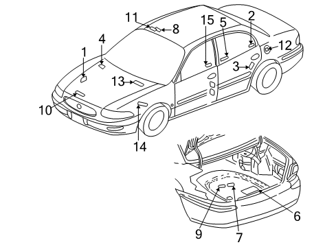 2005 Buick LeSabre Information Labels Diagram