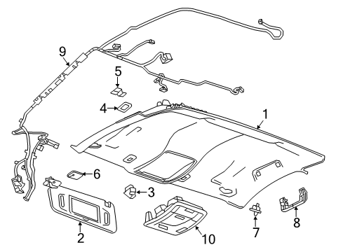 2015 Chevy Silverado 2500 HD Interior Trim - Cab Diagram 8 - Thumbnail
