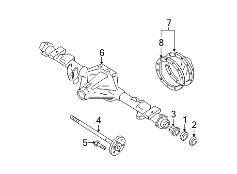 2012 Cadillac Escalade ESV Axle Housing - Rear Diagram