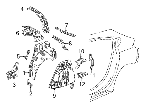 2017 Chevy Cruze Inner Structure - Quarter Panel Diagram 1 - Thumbnail