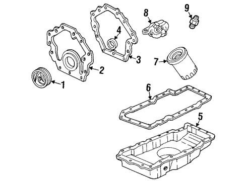 1997 Cadillac DeVille Engine Parts & Mounts, Timing, Lubrication System Diagram 1 - Thumbnail