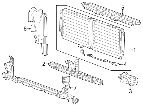 2024 Cadillac XT4 Radiator & Components Diagram