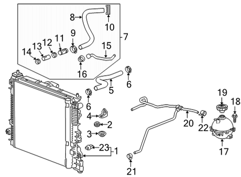 2020 Cadillac XT6 Radiator & Components Diagram 1 - Thumbnail