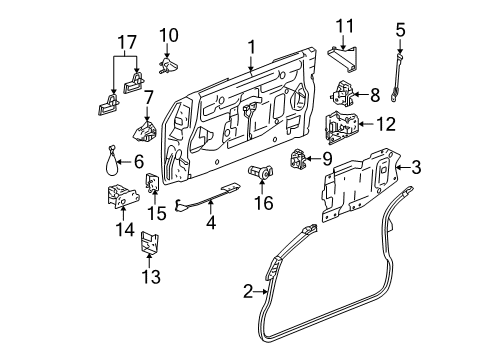 2005 GMC Envoy XUV Lock, Passenger Side Diagram for 15778434