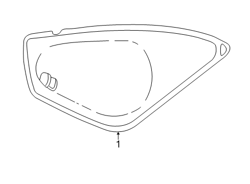 2002 Pontiac Aztek Quarter Panel - Glass & Hardware Diagram