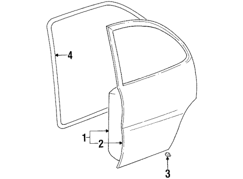 1998 Chevy Prizm Door Weatherstrip Diagram for 94857688