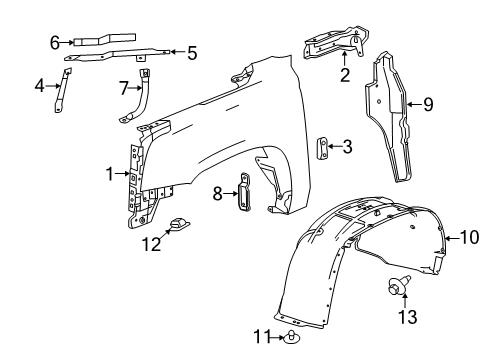 2020 Cadillac Escalade ESV Fender & Components Diagram