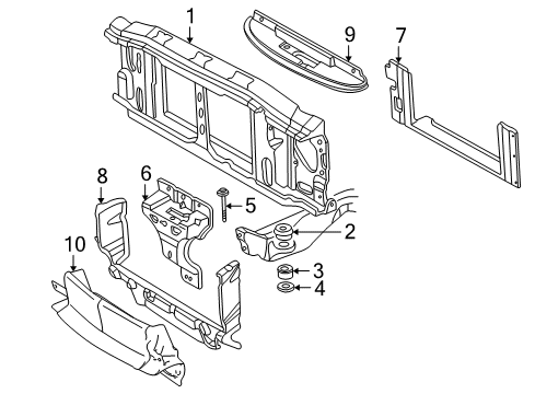 2004 Chevy S10 Radiator Support Diagram