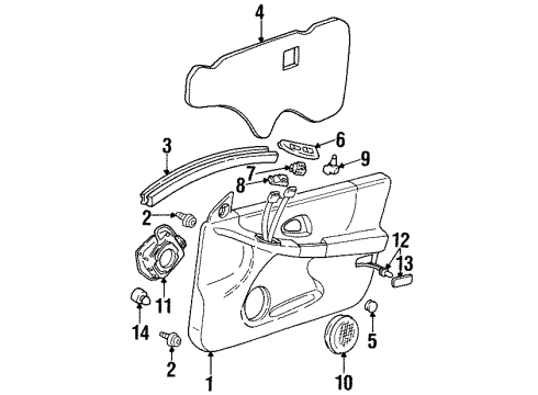 2002 Pontiac Grand Prix Interior Trim - Front Door Diagram