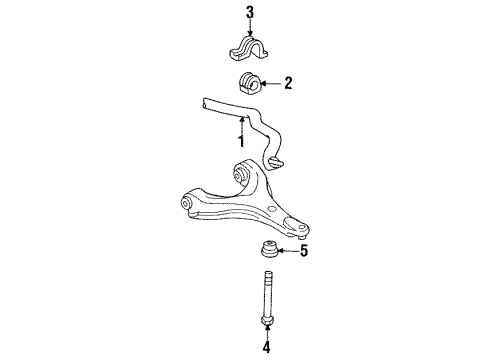 1999 Pontiac Bonneville Stabilizer Bar & Components - Front Diagram