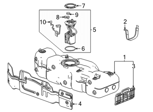 2021 Cadillac Escalade Filler Neck Diagram for 85545882