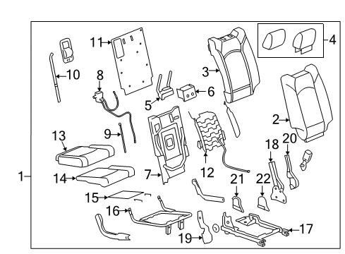 2008 Saturn Outlook Third Row Seats Diagram 2 - Thumbnail