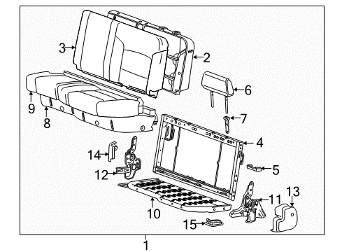 2018 Chevy Silverado 1500 Rear Seat Components Diagram 5 - Thumbnail