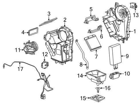 2017 GMC Yukon Auxiliary A/C & Heater Unit Diagram