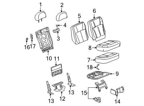 2004 Chevy Trailblazer Rear Seat Components Diagram