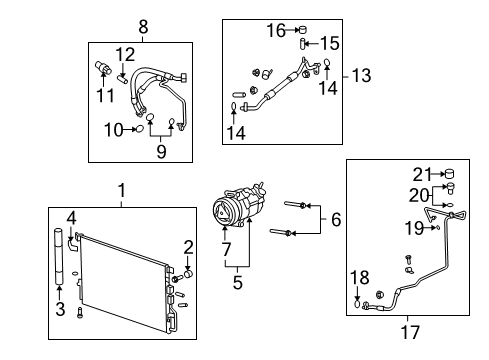 2017 Chevy Equinox A/C Condenser, Compressor & Lines Diagram
