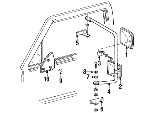 1994 Chevy C2500 Mirror Brace, Rear Driver Side Diagram for 15635751