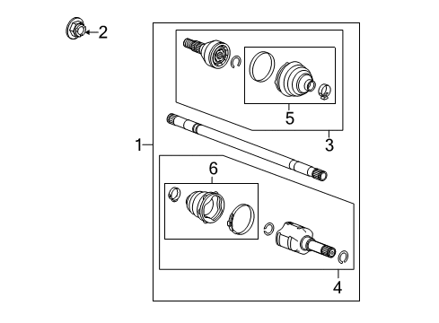 2012 Cadillac SRX Drive Axles - Rear Diagram