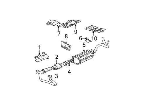 2003 Chevy Astro Catalytic Converter Diagram for 15744810