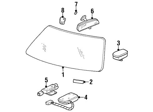 1994 Cadillac DeVille Windshield Glass Diagram