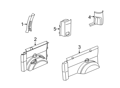 2011 GMC Savana 1500 Interior Trim - Body Side Panel Diagram 3 - Thumbnail