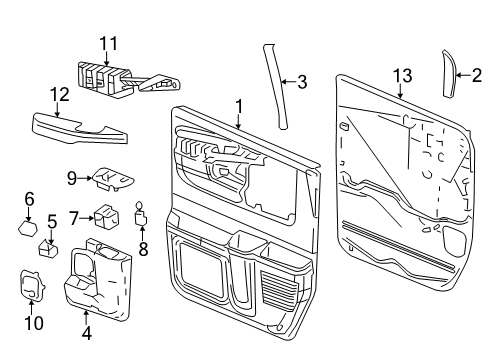 2017 Chevy Express 2500 Interior Trim - Front Door Diagram