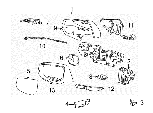 2019 Cadillac XTS Outside Mirrors Diagram