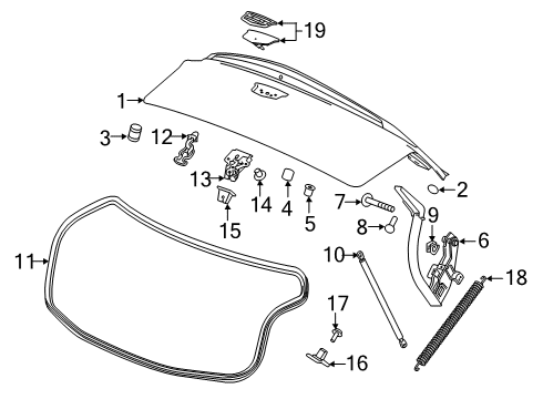 2019 Cadillac XTS Emergency Handle, Rear Diagram for 20814017
